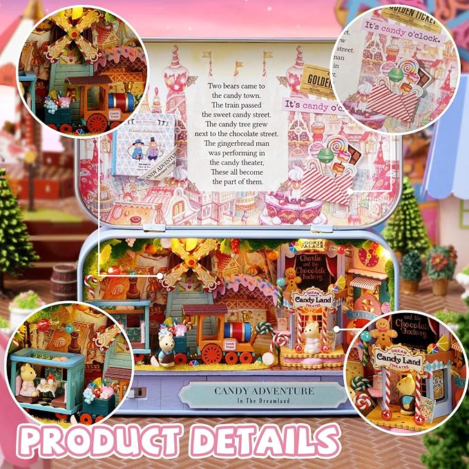 Kisoy Dollhouse Miniature with Furniture Kit, Handmade DIY House Model - Image 6