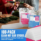 EZUVITA 100-Pack Full Size Hot Glue Sticks, 0.43” Dia x 8” Long | Clear - Image 2