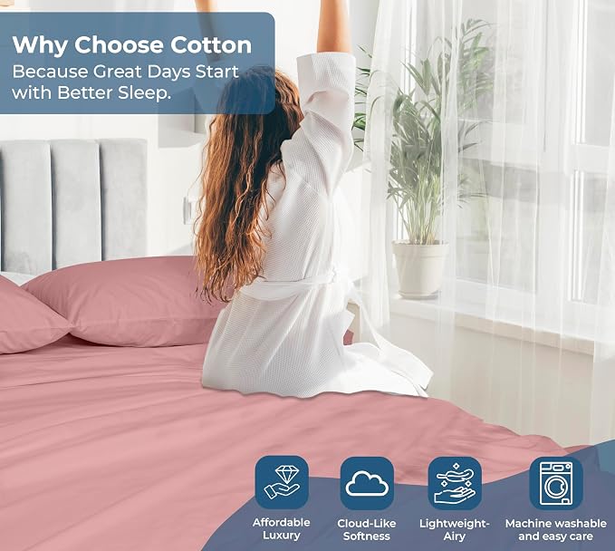 Royale Linens 100% Organic Cotton Queen Flat Sheet Only - Image 7