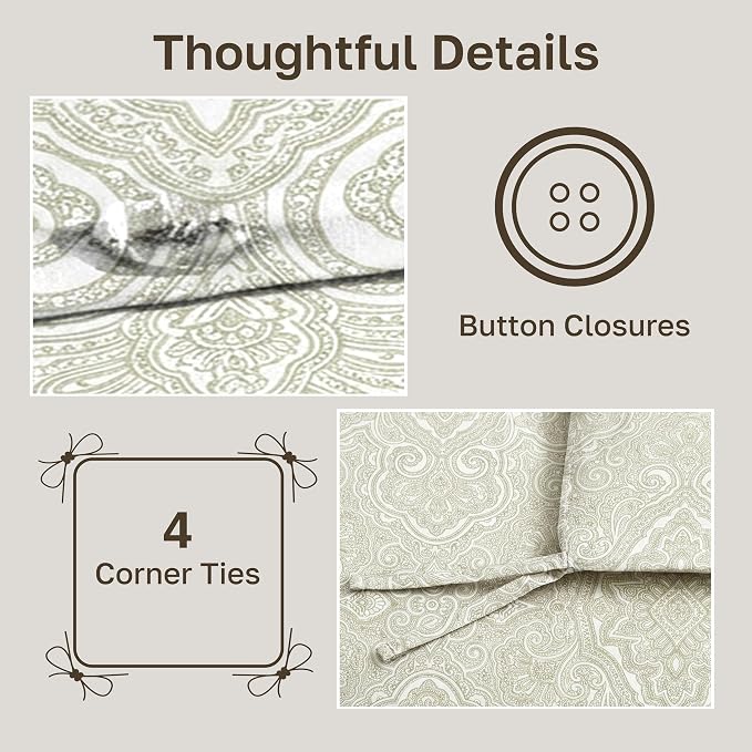 California Design Den Full/Queen Size Duvet Cover Set, 400 Thread Count 100% - Image 6