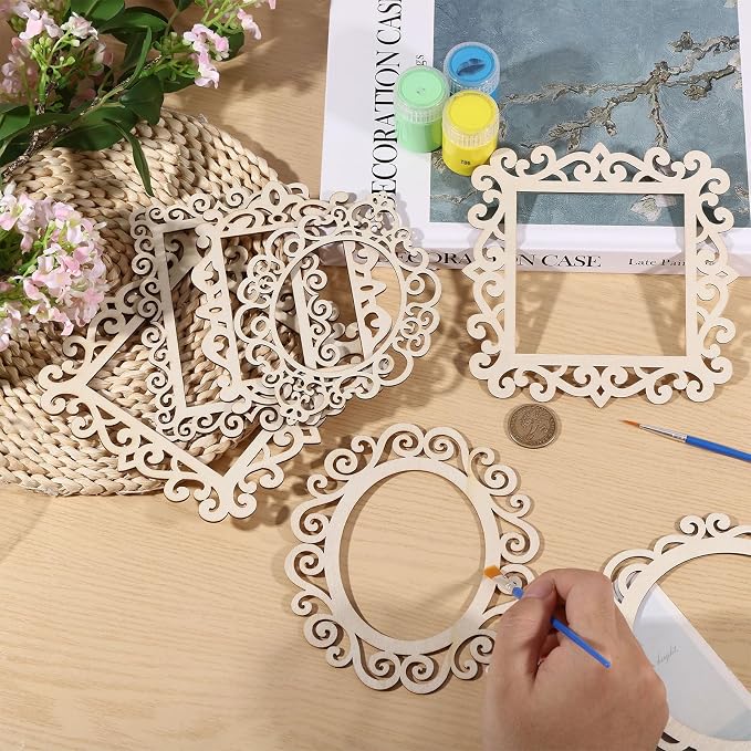 FREEBLOSS 28Pcs Unfinished Wood Picture Frames DIY Wood Frames - Image 3