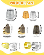 FIVEIZERO Sewing Thimble Kit for Hand Sewing, Metal Finger Protectors for - Image 2