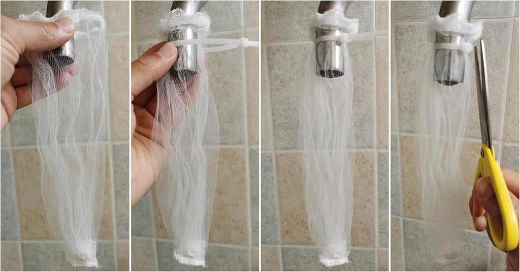 50 Pieces Washing Machine Hose Lint Traps Pet Dog Hair Catcher for Washer Laundry Lint Snare Sink Drain Hose Filter Dryer Mesh Bag with 50pcs Cable Ties