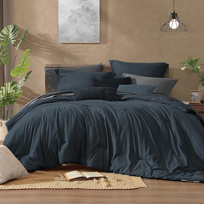 Monbix King Size Comforter Set, King Comforter Set 7 Pieces, Cationic Dyeing by Monbix