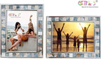 Silver Plate Picture Frame 4x6 Mother of Pearl 4 by 6 Photo Frame Mosaic Glass - Image 7