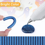 Manarty Glitter Sapphire Blue Hot Melt Glue Stick, Adhesive EVA Glue Sticks - Image 3