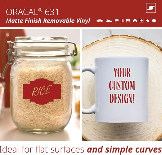 ORACAL 631 Matte Dark Red Vinyl Durable Roll Easy to Weed Permanent Adhesive - Image 2