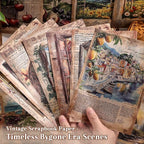 icceemee 160 Sheets Vintage Retro Scrapbook Paper, Junk Journaling Supplies Kit - Image 4