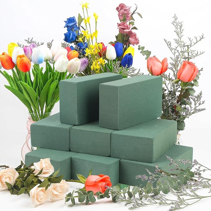 CCINEE 8 Pcs Floral Foam Bricks, Mini Florist Flower Foam Green Blocks Supplies - Image 6