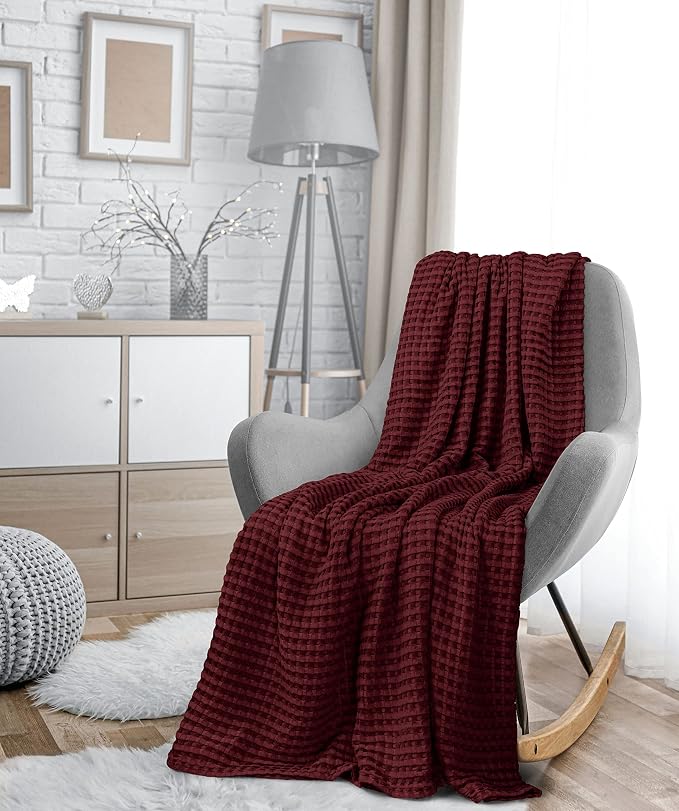 Utopia Bedding 100% Cotton Waffle Weave Blanket Twin Size - Image 8