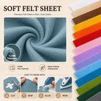 Dusty Blue Large Felt Fabric 36" x 36", 1.4 mm Soft Felt Sheet, Nonwoven Fabric - Image 4