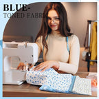HunnmingRe 20 Pcs 10''x10'' Blue Flower Quilting Fabric Square Spring Floral - Image 4