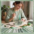 25 Pcs Sage Green Cotton Fabric Squares, 10 x 10 Inch, Precut | 25 assorted - Image 6