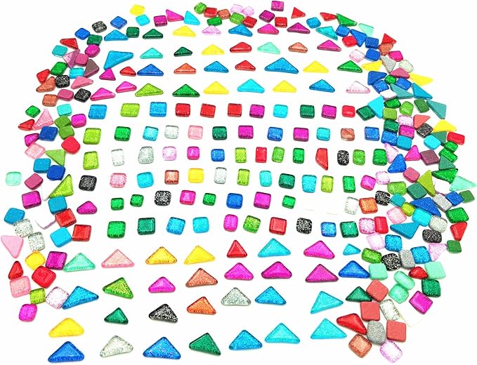 1.1LB Random Irregular Glitter Shiny Glass Mosaic Tiles - Image 3