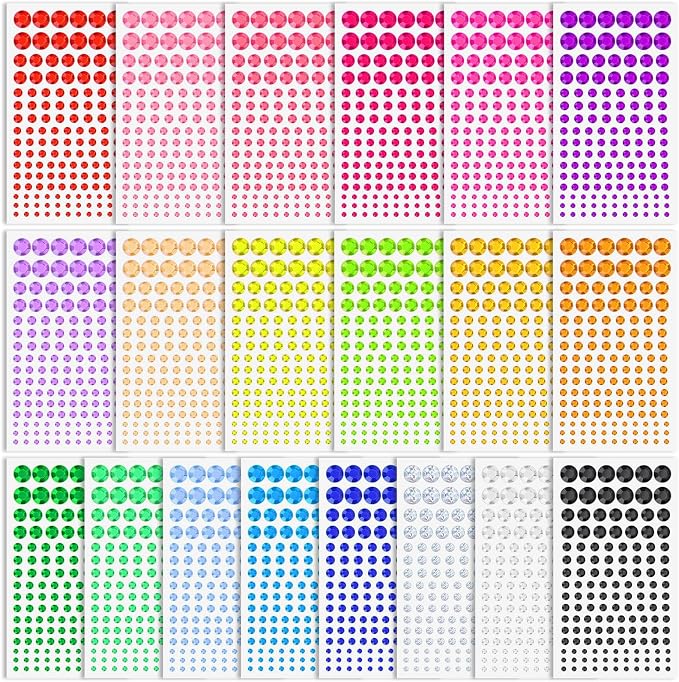 2800 Pcs Self Adhesive gems Stickers by cridoz
