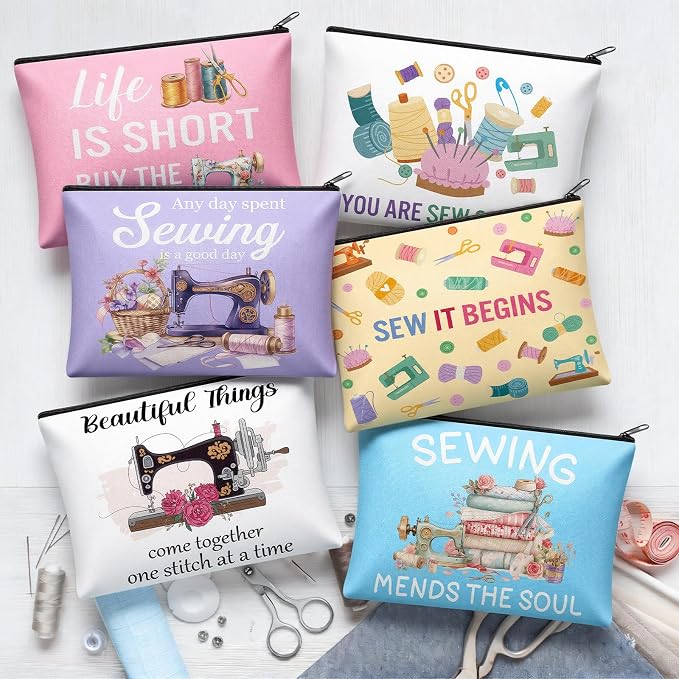 Reginary 12 Pcs Sewing Gifts for Women Quilter Sewing Cosmetic Bags Quilting - Image 6