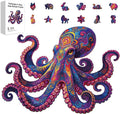 200pcs Wooden Puzzles for Adults Unique Animal Shaped Pieces Colorful Octopus by Unknown