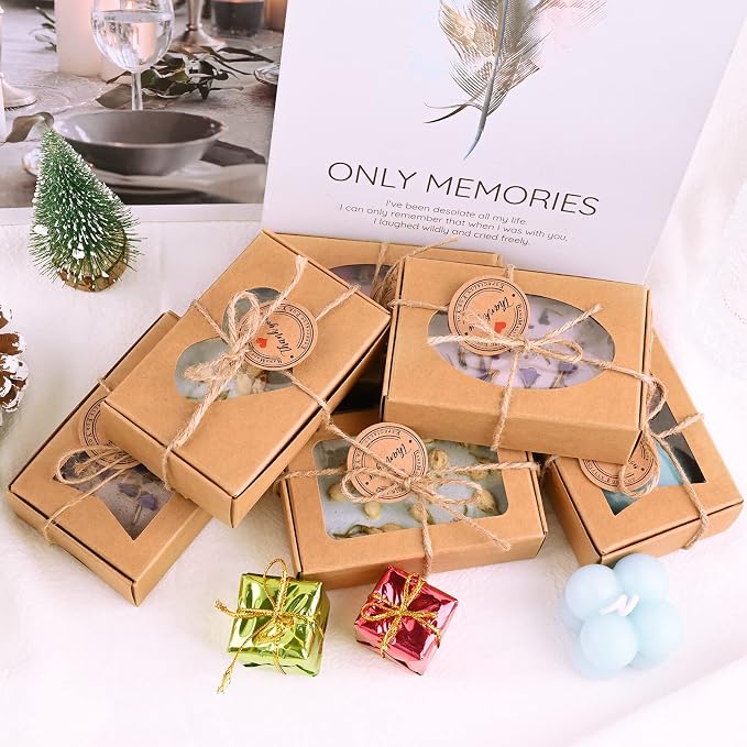 32 PCS Brown Soap Boxes for Homemade Soap, 3.54 X 2.36 X 1.18 Inch Soap - Image 4