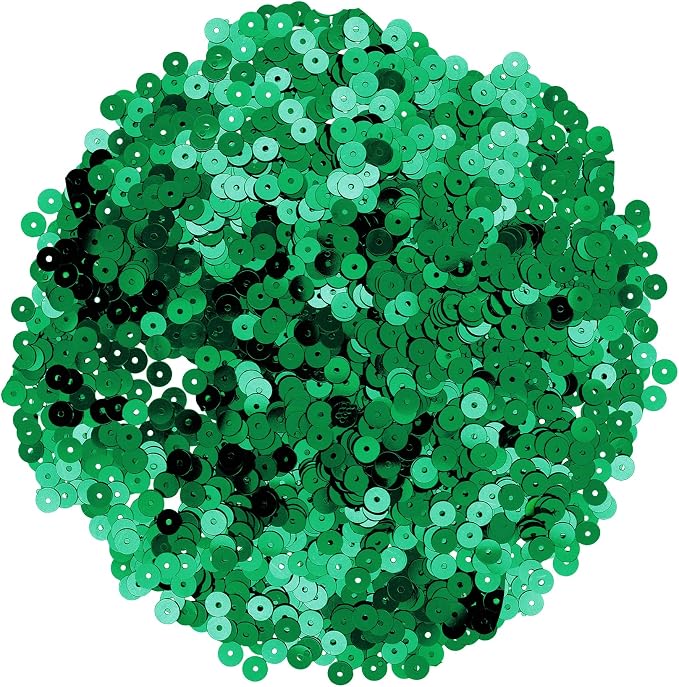 Mandala Crafts 6mm Flat Round Emerald Sequins - Image 2