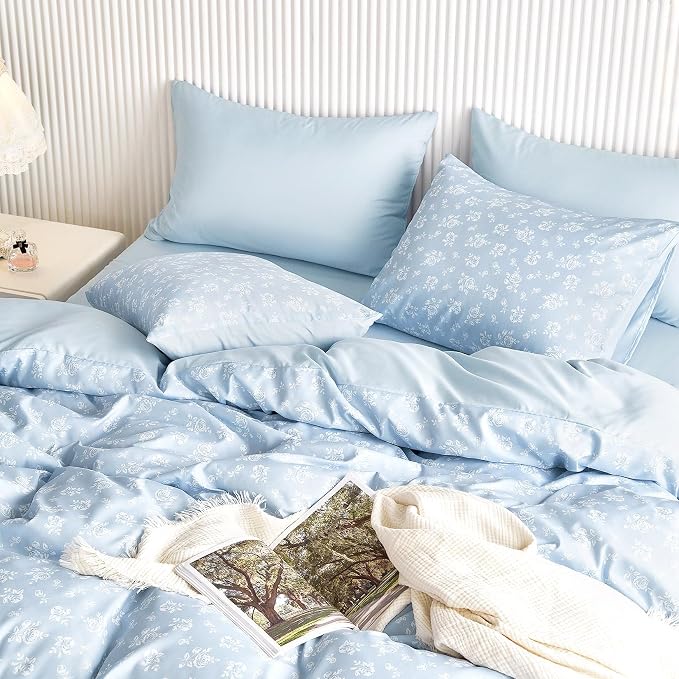 Wake In Cloud - Coquette Duvet Cover Set, Floral Cottagecore Flower Shabby Chic - Image 5