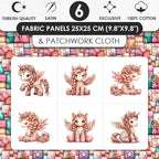 Unicorn Patchwork Cotton Fabric Panel – 6 Designs + Bonus Patchwork Sheet - Image 3