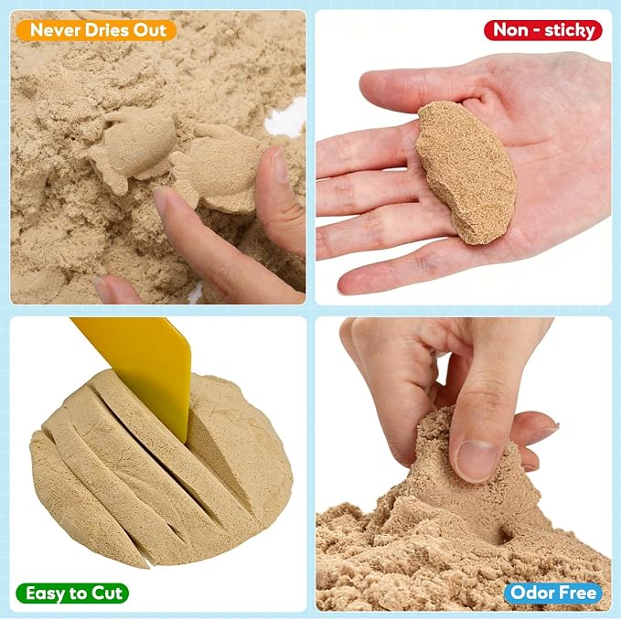 FURWEY 26.6lbs Play Sand, Natural Brown Sensory Sand, Suitable - Image 3
