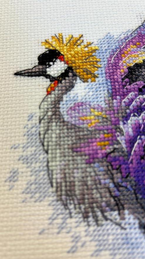 RIOLIS - Crowned Crane 2212, Cross Stitch Kits 7" x9½, Cross Stitch Kits - Image 4