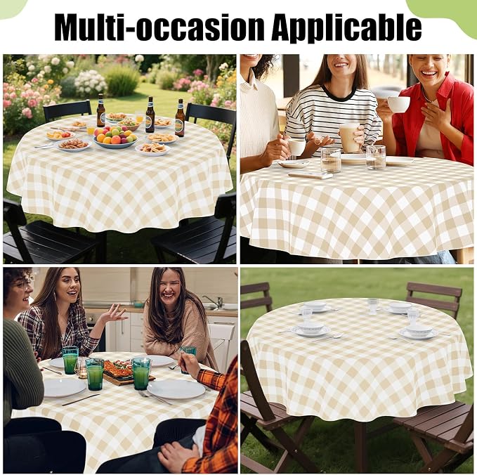Smiry Oval Table Cloth, Waterproof Vinyl Tablecloths - Image 6