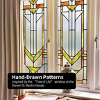 Original Hand Drawn Faux Stained Glass Window Film, Double-Sided Privacy Static - Image 5