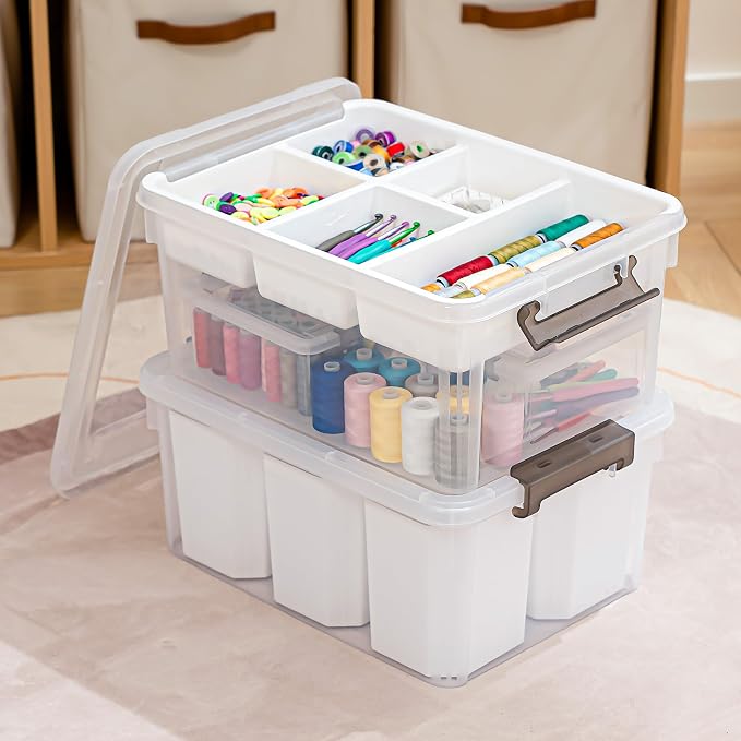 Citylife 17QT 2Packs Clear Craft Organizers and Storage Bins - Image 8