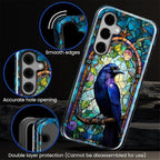 for Samsung Galaxy S24 FE Case, Crow Faux Stained Glass Pattern Glossy 2 in 1 - Image 5