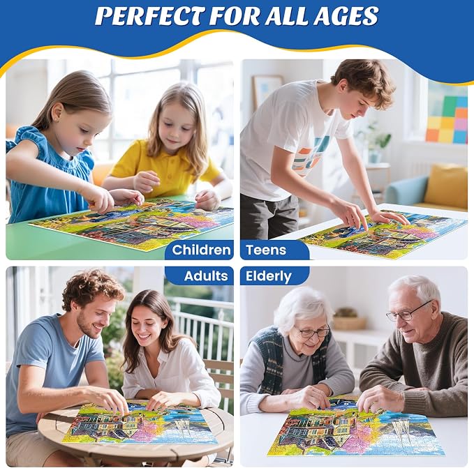 500 Pieces Puzzle for Adults, Lake Vacation Puzzle, House and Dogs Landscape - Image 6