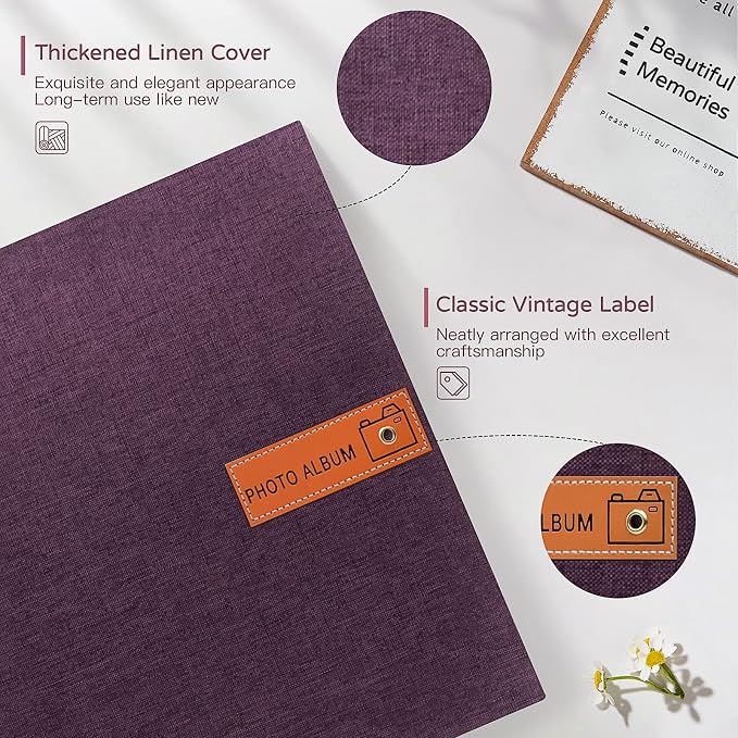 Popotop Large Photo Album Self Adhesive 4x6 5x7 8x10 Scrapbook Album DIY - Image 3