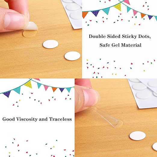 JANYUN 225 Pieces Double Sided Sticky Dot Stickers Removable Round Putty Clear - Image 3
