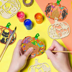 36PCS Wooden Pumpkins Ornaments to Paint Halloween Thanksgiving Decoration - Image 3