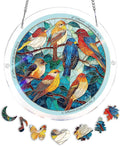 Acrylic Puzzle Suncatcher, Painted Finch Sun Catcher by Unknown