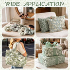 Tudomro 16 Pcs 10'' x 10'' Sage Green Quilting Fabric Square Greenery Floral - Image 7