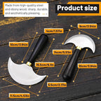 Round Leather Knife with Ebony Wooden Handle, Sharp Round Head Craft Skiving - Image 2