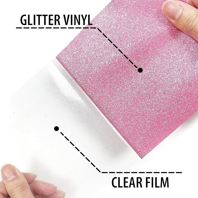 Rouge-Pink Glitter Heat Transfer Vinyl, Glitter Iron-On - Image 3