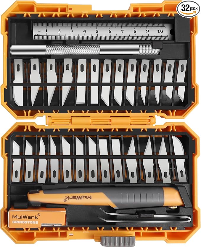 MulWark 32-Piece Precision Hobby Knife Set by MULWARK