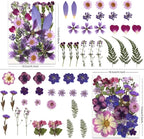 LUXEEASE 100P Purple Dried Pressed Flowers | Dusty mauve shades, big to tiny - Image 2