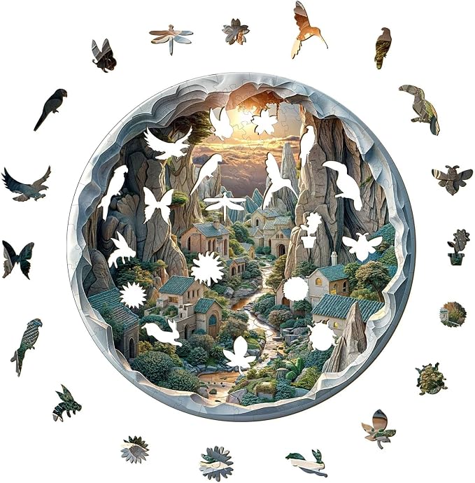 Wooden Puzzles Adults, 3D Cave Forest Puzzle 200 Pieces, Unique Animal Shaped - Image 8