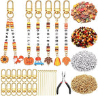 Tondiamo 2823 Pcs Thanksgiving Bead Keychain DIY Craft Making Kit Autumn Leaf by Tondiamo