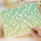 Geometric Texture Stencils for Crafts Reusable 16Pcs Stencils | DIY Art - Image 6