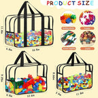 6 Packs Toy Storage Bags with Labels, Reusable Clear PVC Board Game Storage - Image 2
