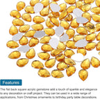 MECCANIXITY 50PCS Flat Back Acrylic Teardrop Gems 10x14mm Artificial Rhinestones - Image 4