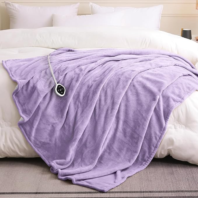 HOMLYNS LuxeHeat Heated Blanket Electric Blanket Full Size, Soft Flannel Sherpa - Image 7