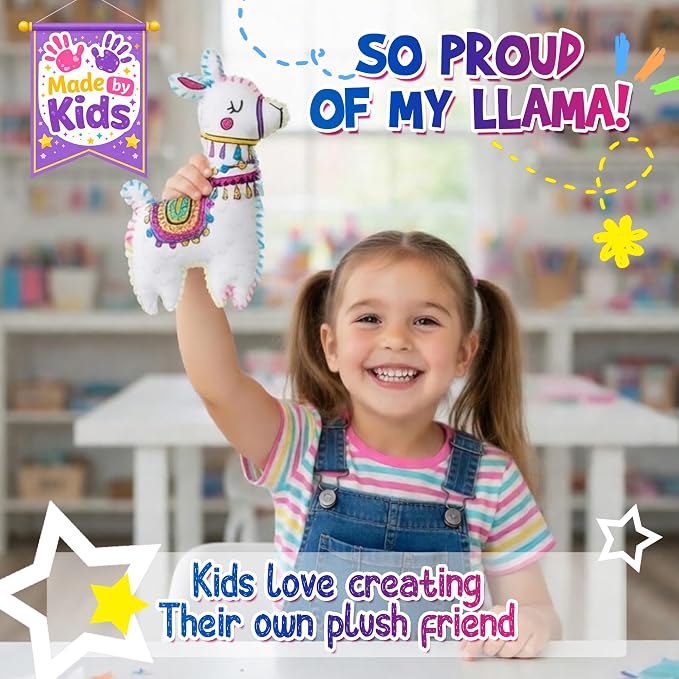Llama Sewing Kit for Kids Ages 6+, Make Your Own Plush Toy Cute Friends - Image 3