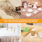 100 Pieces 3x3 Inch Wood Squares Unfinished Basswood Plywood Wooden Sheets 1/8 - Image 5