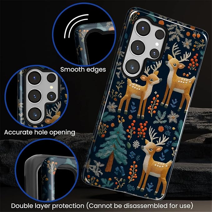 Case for Samsung Galaxy S26 Ultra Case, Cute Christmas Reindeer Design- Hybrid - Image 5
